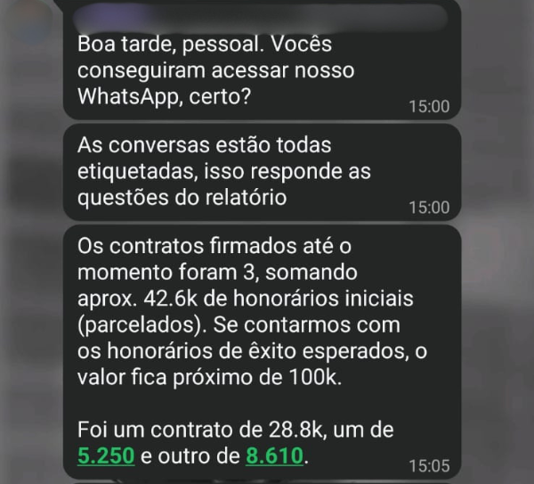 Feedback de advogado bancário PJ